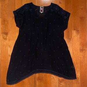 Johnny Was sheer black cover up / dress